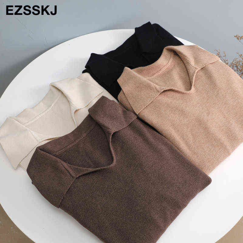 autumn winter turn-collar oversize turtlenect thick sweater pullovers women long sleeve female casual big sweater jumper 211109