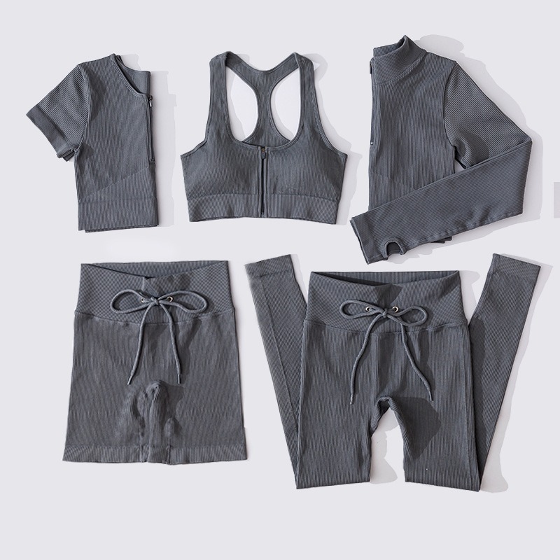 Women's Tracksuits Yoga suits high waist fitness suit sports long sleeve trouser suit, Gray
Women's Tracksuits Yoga suits high waist fitness suit sports long sleeve trouser suit, Gray