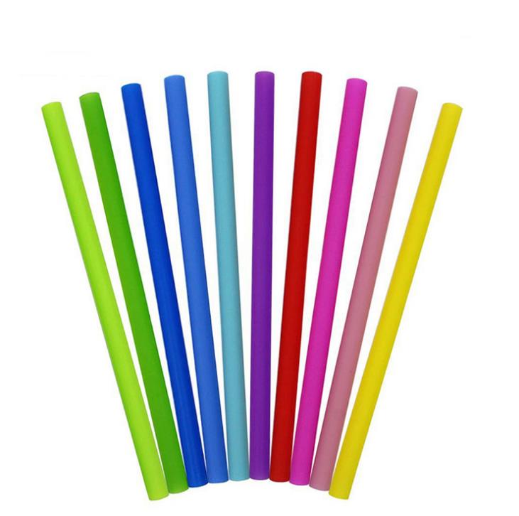 Colorful Food Grade Flexible Silicone Straws Straight Bent Curved Straw Drinking Reusable Bar Tools Beverage GGA5101 Free shipping