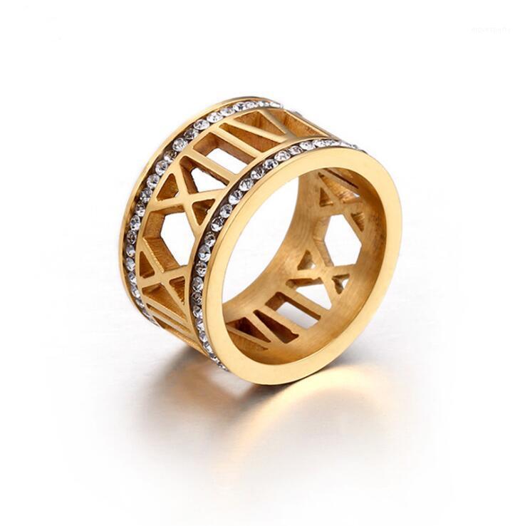 Cluster Rings 12mm Wide Roman Numerals Wedding Date Rhinestone Ring For Women Gold Stainless Steel Double CZ Crystal Jewelry Female1
Cluster Rings 12mm Wide Roman Numerals Wedding Date Rhinestone Ring For Women Gold Stainless Steel Double CZ Crystal Jewelry Female1