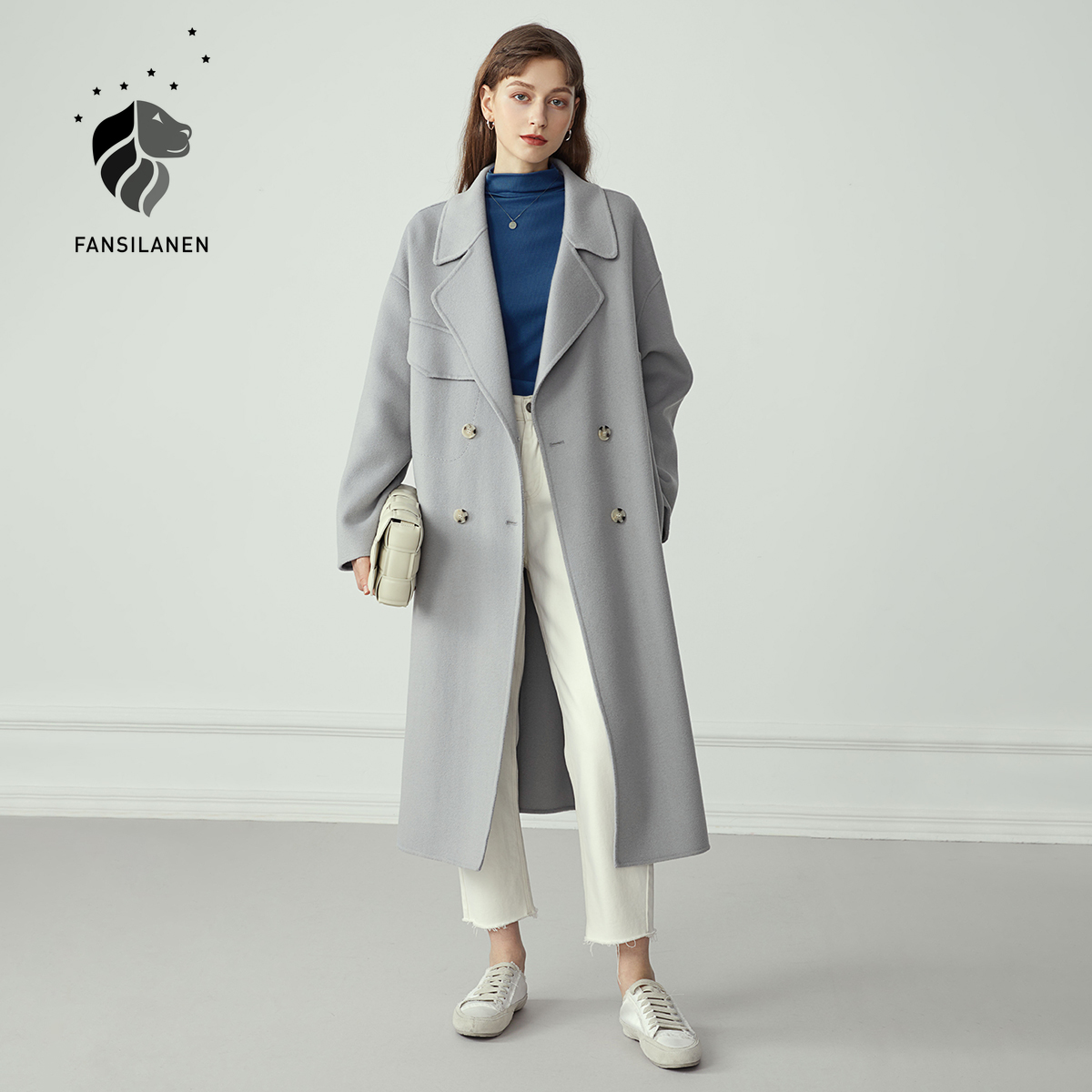 FANSILANEN Double Breasted 100% Wool Coat Women Elegant Cashmere Long Winter Coat Female Oversized Vitnage Blend Jaet, Apricot
FANSILANEN Double Breasted 100% Wool Coat Women Elegant Cashmere Long Winter Coat Female Oversized Vitnage Blend Jaet, Apricot