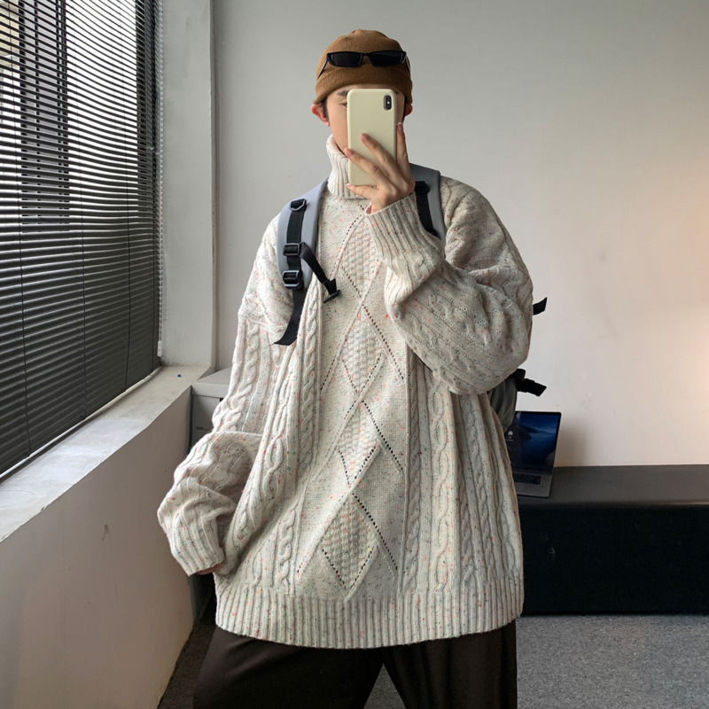 2021 New Winter Thick Turtleneck Sweater Men's Warmth Fashion Retro Casual Knitted Pullover Men Korean Knitting Sweaters Mens Clothes Ackn, Gray 
2021 New Winter Thick Turtleneck Sweater Men's Warmth Fashion Retro Casual Knitted Pullover Men Korean Knitting Sweaters Mens Clothes Ackn, Gray