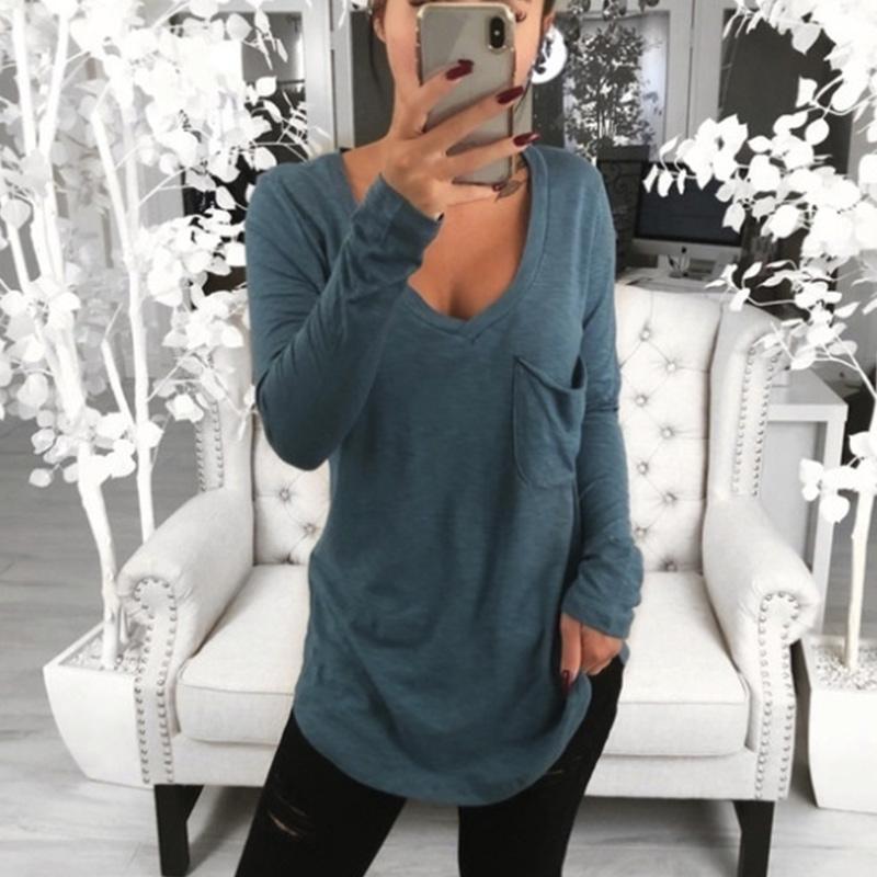 Women' T-Shirt Women Tops Solid Color V Neck Long Sleeves Loose T-Shirts For Spring NOV99, Pink
Women' T-Shirt Women Tops Solid Color V Neck Long Sleeves Loose T-Shirts For Spring NOV99, Pink