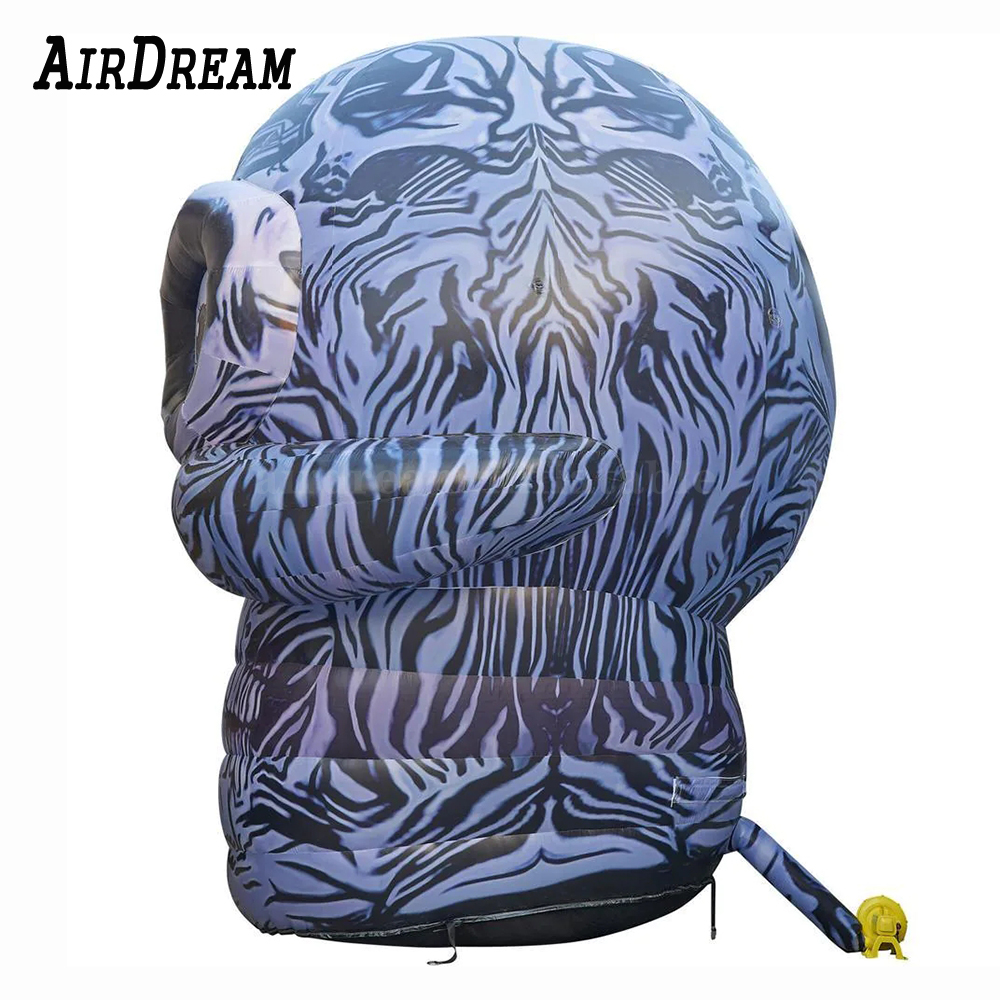 Free ship huge Inflatable Grey Printed Skull head giant ghost skeleton Air Model Toy for Halloween Festival Decoration