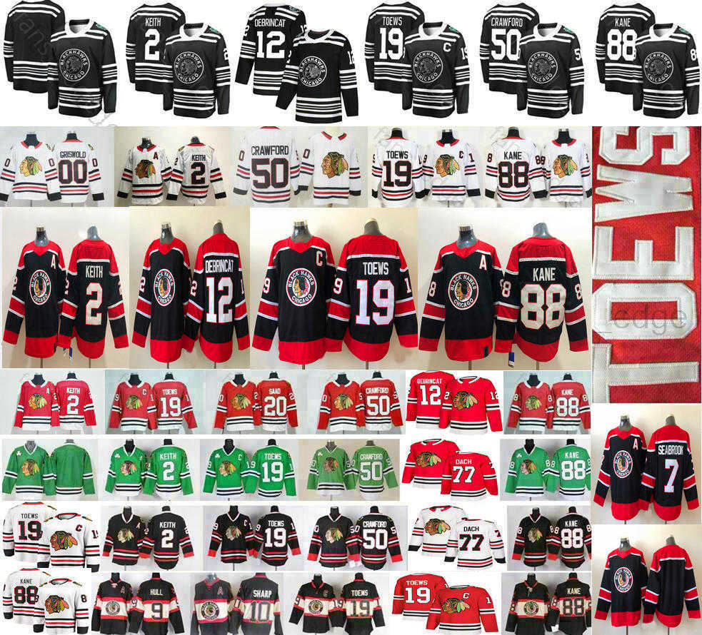 2021 Reverse Retro Chicago Blackhawks 77 Kirby Dach 19 Jonathan Toews 88 Patrick Kane 2 Keith 7 Brent Seabrook 12 Alex DeBrincat Hockey, Black;red
2021 Reverse Retro Chicago Blackhawks 77 Kirby Dach 19 Jonathan Toews 88 Patrick Kane 2 Keith 7 Brent Seabrook 12 Alex DeBrincat Hockey, Black;red