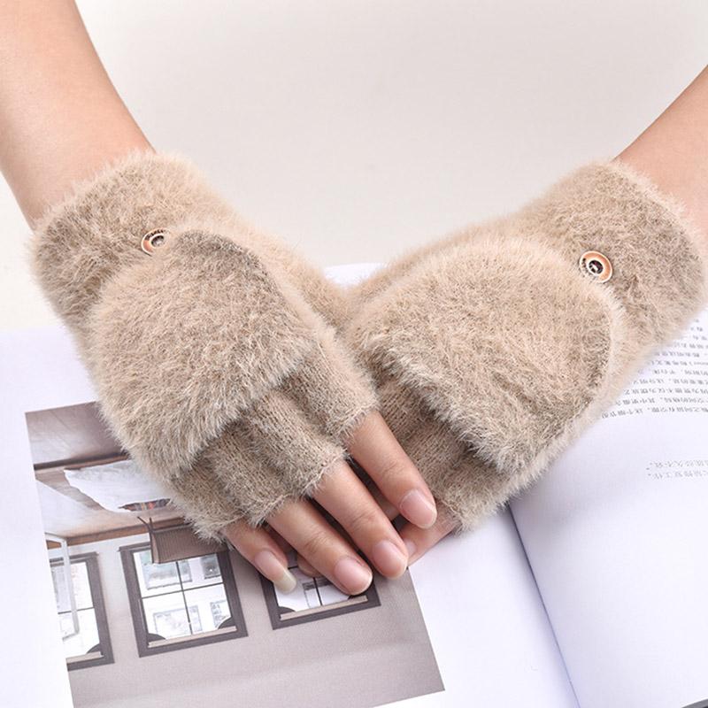 Five Fingers Gloves Solid Color Half For Women Winter Warm Ladies Mittens Soft Fluffy Plush Flip Fingerless, Blue;gray
Five Fingers Gloves Solid Color Half For Women Winter Warm Ladies Mittens Soft Fluffy Plush Flip Fingerless, Blue;gray