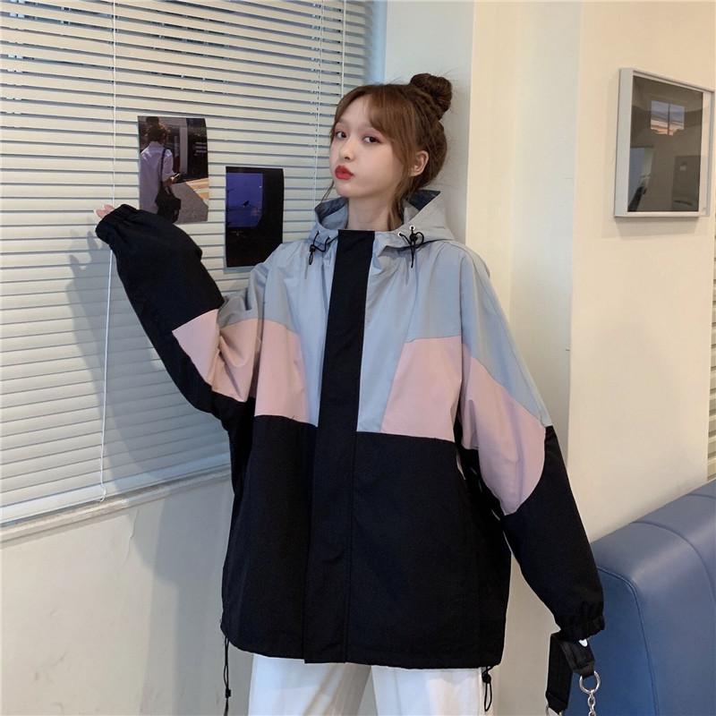 New Fashion Windbreaker Women's Jacket Autumn Winter Long Sleeve Hooded Jackets Pocket Zipper Coat Female Patchwork Outerwear, As shown
New Fashion Windbreaker Women's Jacket Autumn Winter Long Sleeve Hooded Jackets Pocket Zipper Coat Female Patchwork Outerwear, As shown