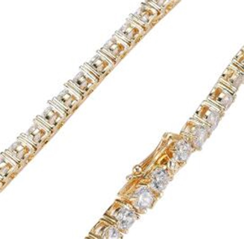 hip hop tennis diamonds chain bracelets for men fashion luxury copper zircons bracelet 7 inches 8 inches golden silver chains jewe