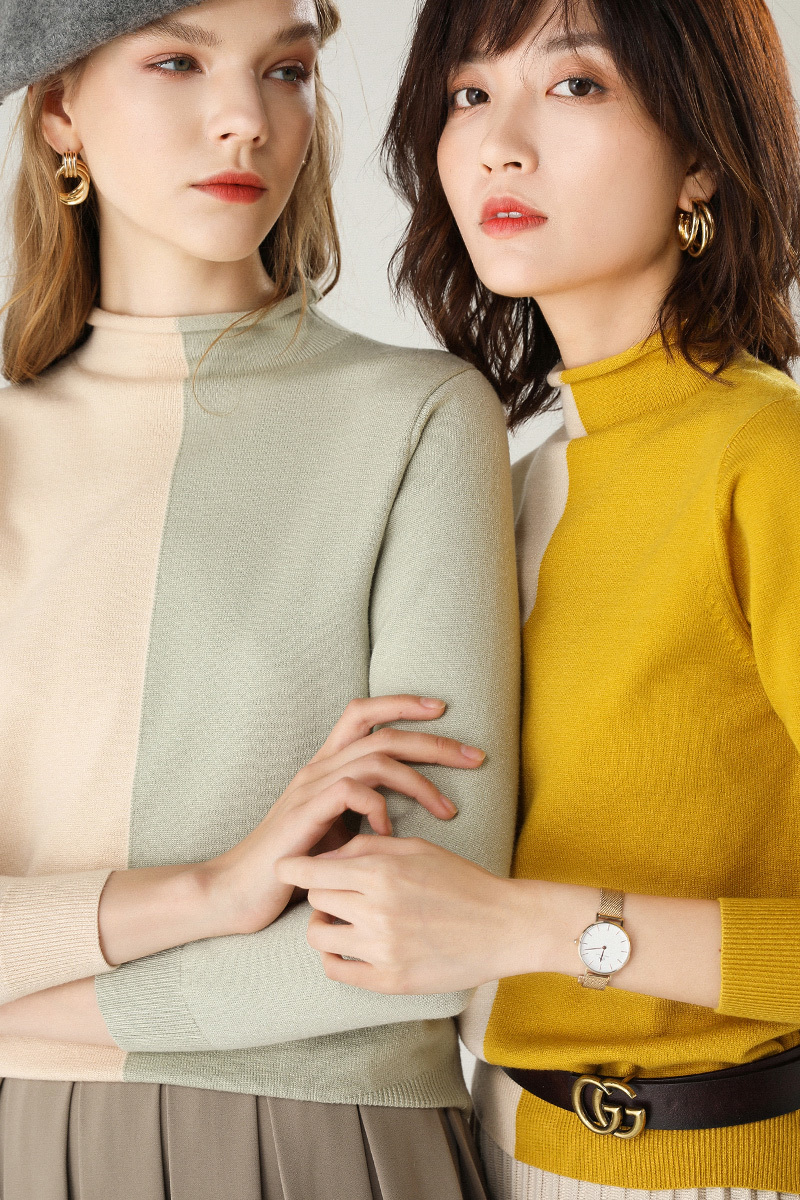 Cashmere Knitted Sweater Women Coloured cashmere sweater Pullovers Turtleneck Sweaters 210218
