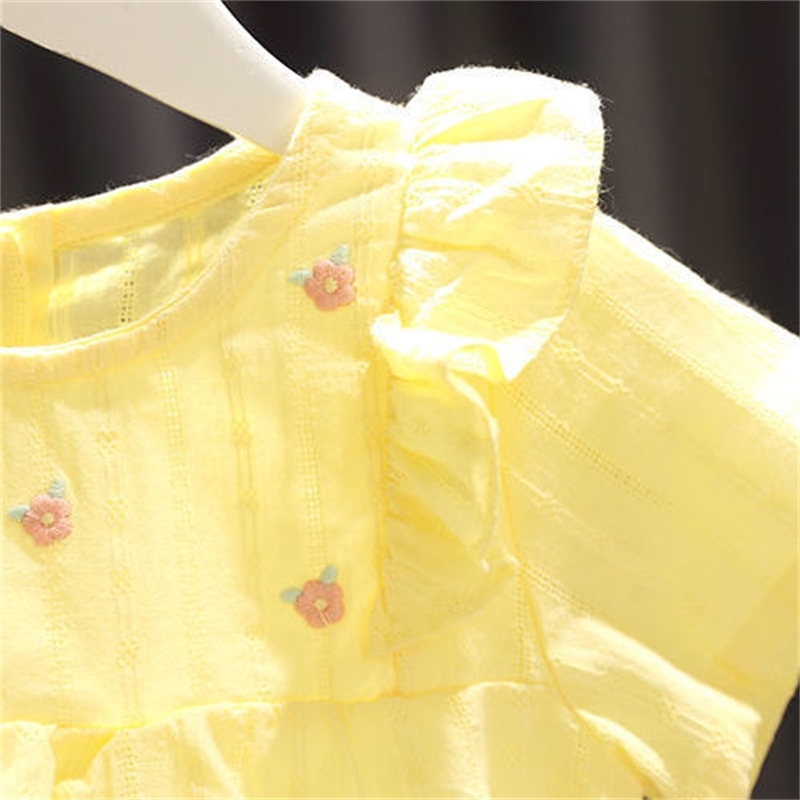 Baby pure cotton breathable tops children's summer clothes tees girls' small fresh baby shirts P4620 210622
