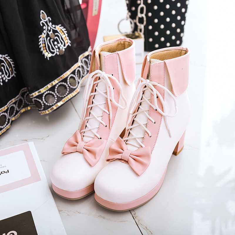 Lolita Sweet Girls of the Female Kawaii Japanese Beautiful Anime Shoes Boots Harujuku Women's Cosplay Mid-heels 5cm Pt64, Black
Lolita Sweet Girls of the Female Kawaii Japanese Beautiful Anime Shoes Boots Harujuku Women's Cosplay Mid-heels 5cm Pt64, Black