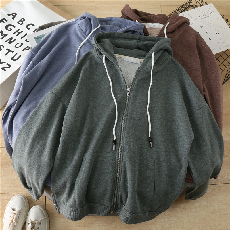 New Autumn Casual loose cotton sweatshirt women All-Match Thick Hooded coats Winter Long Sleeve hoodies Drawstring Colthing M750 201112
