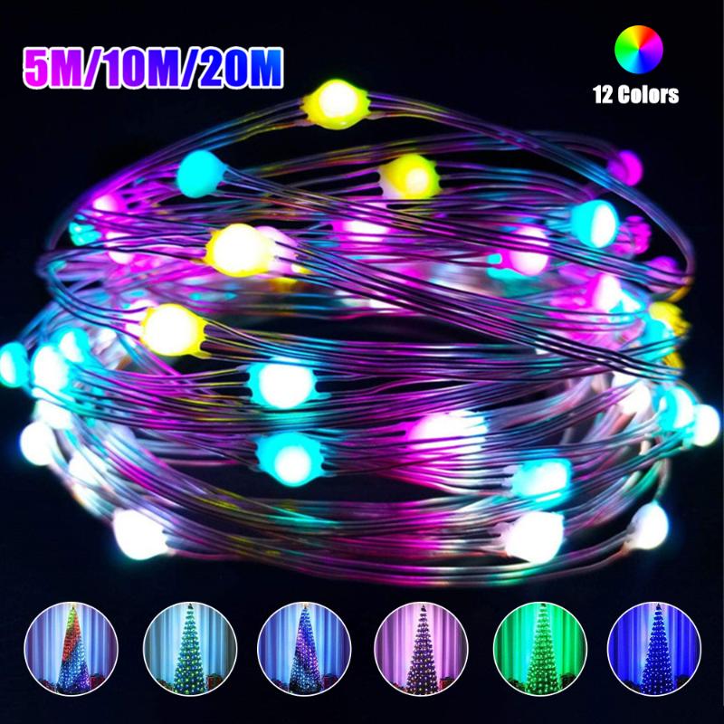 5/10/20M USB RGB LED String Light Bulb Outdoor Christmas Tree Fairy Lights Wire Decoration For New Year String Light with Remote
5/10/20M USB RGB LED String Light Bulb Outdoor Christmas Tree Fairy Lights Wire Decoration For New Year String Light with Remote