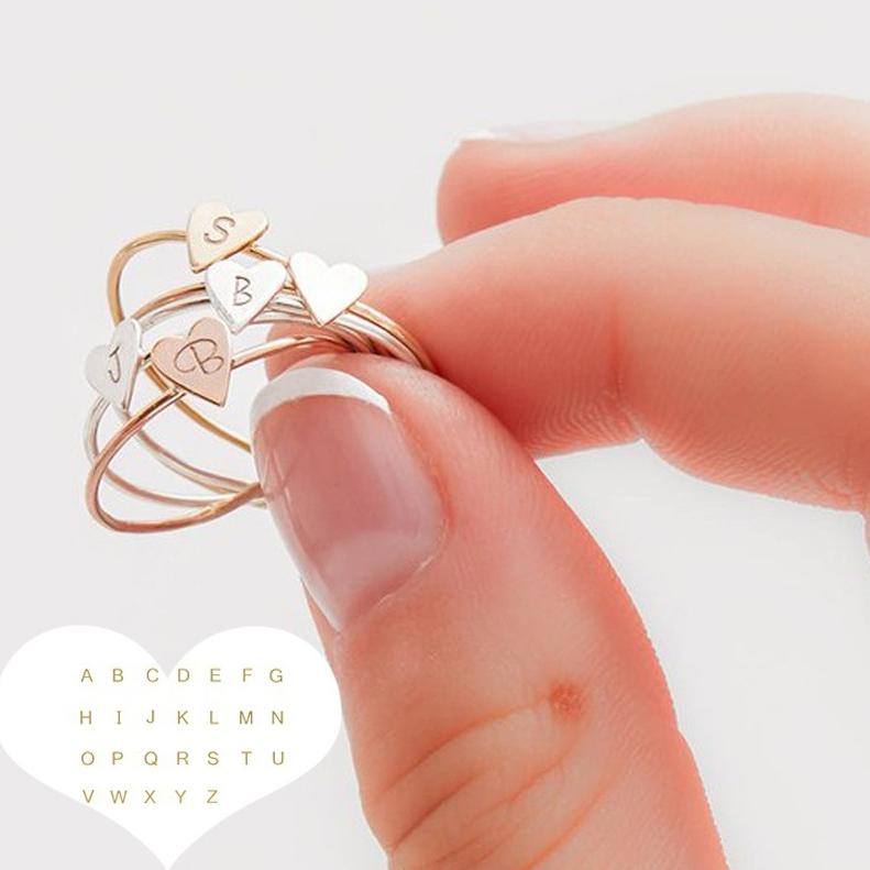 Cluster Rings Hand Stamped A-Z 26 Letters Initial Tiny Heart Finger For Women Gold Color Fashion Jewelry KCR249, Golden;silver
Cluster Rings Hand Stamped A-Z 26 Letters Initial Tiny Heart Finger For Women Gold Color Fashion Jewelry KCR249, Golden;silver