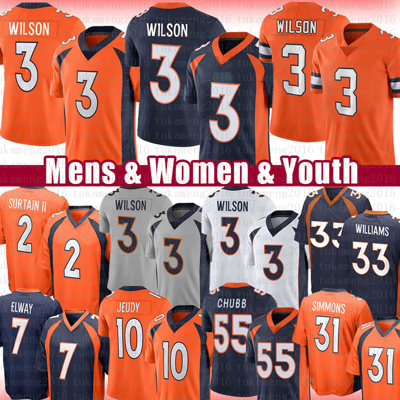 3 Russell Wilson Football Jersey Patrick Surtain II 10 Jerry Jeudy Peyton Manning Justin Simmons Javonte Williams Teddy Bridgewater Champ Bailey John Elway Atwater, Youth size s-xl(haid)
3 Russell Wilson Football Jersey Patrick Surtain II 10 Jerry Jeudy Peyton Manning Justin Simmons Javonte Williams Teddy Bridgewater Champ Bailey John Elway Atwater, Youth size s-xl(haid)
