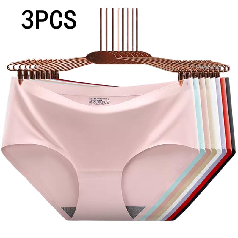 Women's Panties 3Pcs Women Seamless Silk Mid Waist Underwear For Female Girls Large Size XXL Underpant Lingerie Berifs, Black;pink
Women's Panties 3Pcs Women Seamless Silk Mid Waist Underwear For Female Girls Large Size XXL Underpant Lingerie Berifs, Black;pink