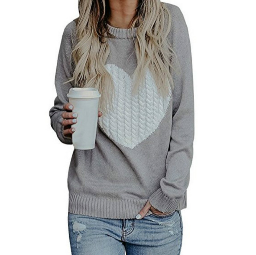 Women Sweater Heart Printed Sweaters Long Sleeve Casual Pullover Top Autumn Knitted Sweater Female Plus DFF3389, White;black
Women Sweater Heart Printed Sweaters Long Sleeve Casual Pullover Top Autumn Knitted Sweater Female Plus DFF3389, White;black