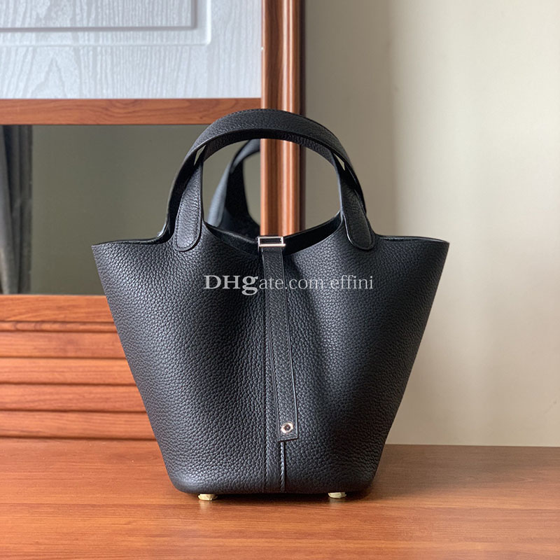 luxurys designers picotin tote bag 2021 womens fashion bucket handbags purse cowskin genuine real leather ladies handbag crossbody shouder bags with lock 18/22cm