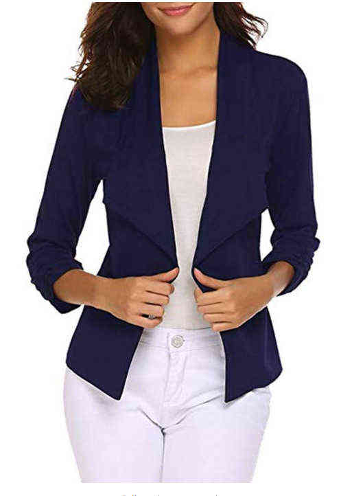 Autumn Casual Women Suit Coat Solid Blazer Office White OL Tops Jacket Slim Black Blazers Female Business Work Clothes 211122