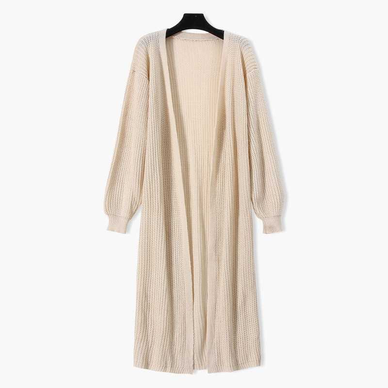 Women's cardigans Style for Autumn and Winter Casual Long Knitted Cardigan women sweater Jacket VNeck Full Cardigans 210714