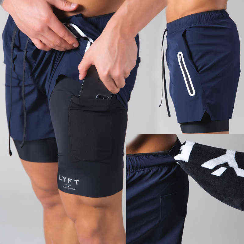 Sweatpants Male LYFT Shorts Muscular Fitness brothers Trendy summer running training breathable Stretch casual pants Y220305