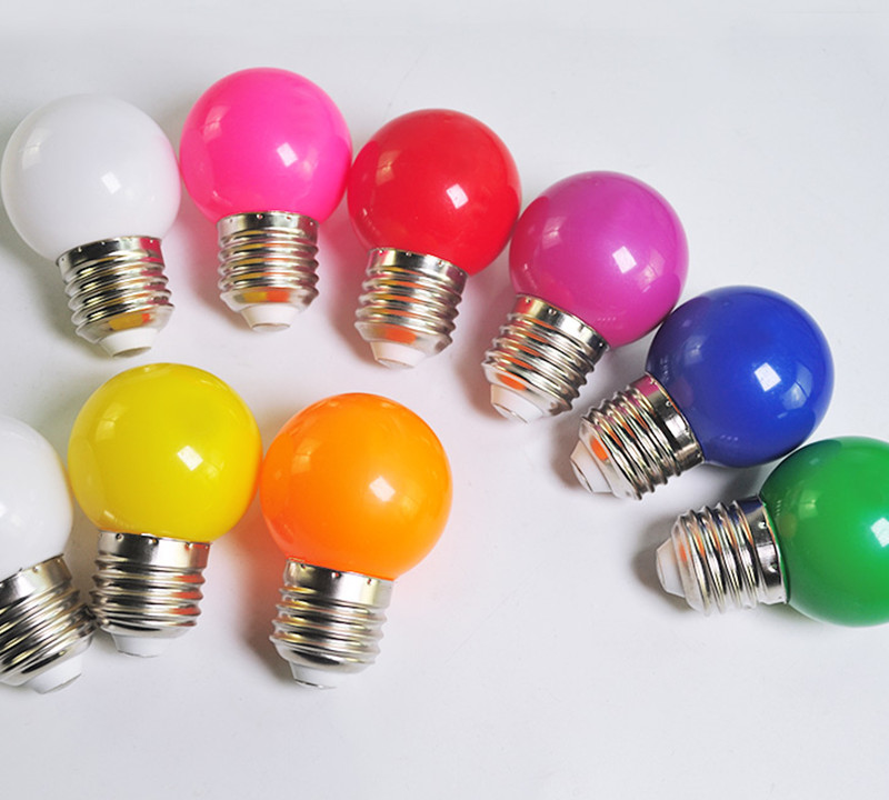 20Pcs 1W Colorful E27 Bulb Led 3W Lamp e 27 Globe Lampada AC 220V SMD 2835 RGB Flashlight G45 Leds Spot Light Bomlillas