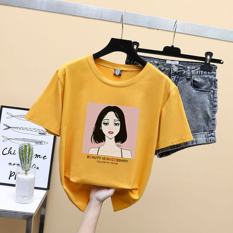 Women's T-shirts Tops Japanese Ladies Cartoon Print Loose T-shirt Female Korean Harajuku Clothes For Women women tshirt