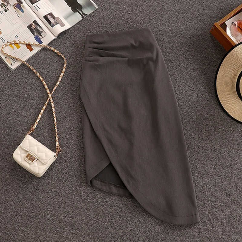 DEAT Women V-neck Short Sleeve Pleated Asymmetrical Skirt Short Two Piece Set Fashion Temperament Spring Summer 11D775 210709