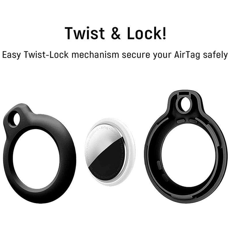 Keychains 4 Pack Silicone Case Compatible With Protective Cover Accessory For Airtags Case, Air Tag Keyc
