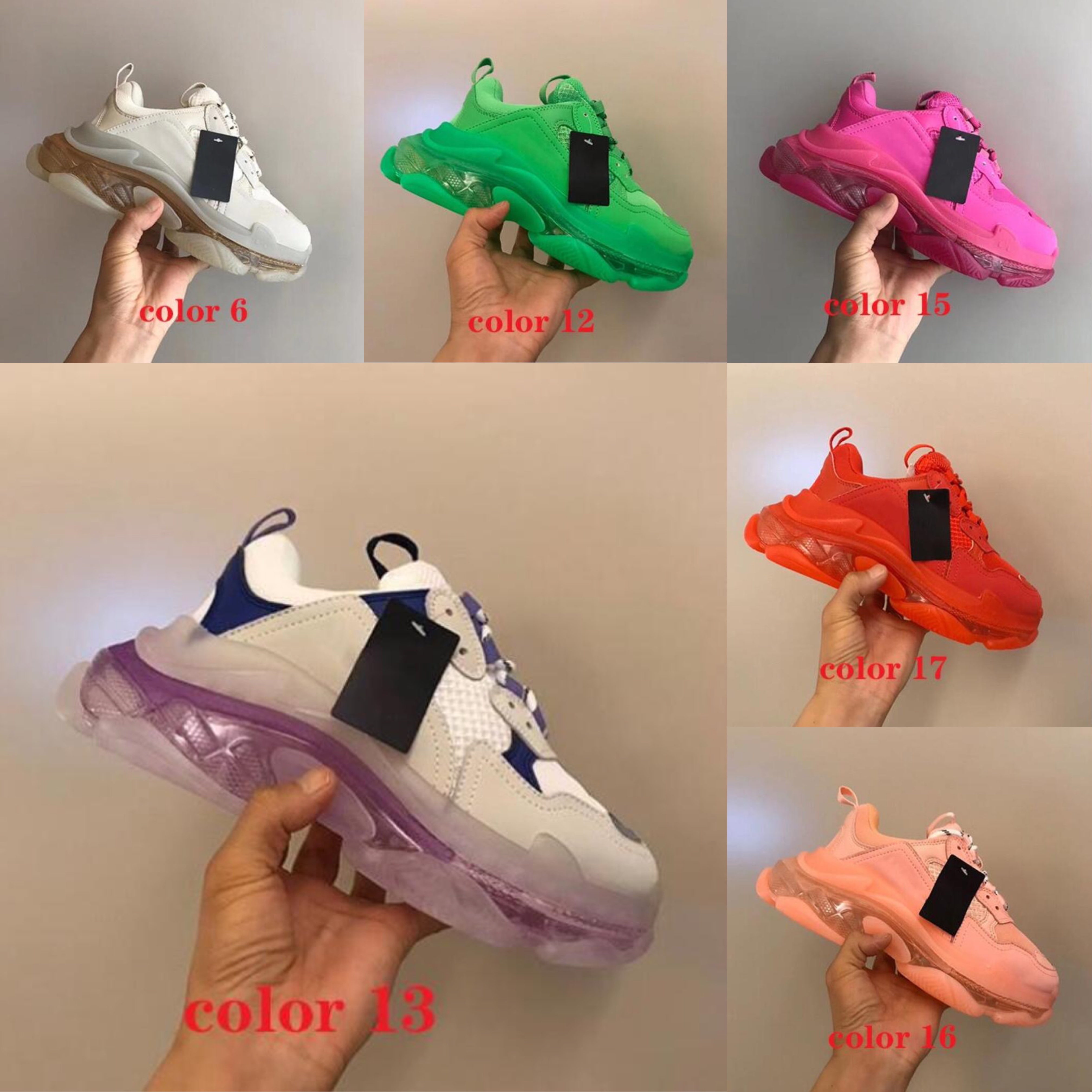 2021 Designer Paris 17FW Luxury Shoes Triple S Sneakers For Women Men Grandpa Trainer Vintage Navy Blue Orange Clear Bubble Bottom Tennis With box 35-45, Shoes box
2021 Designer Paris 17FW Luxury Shoes Triple S Sneakers For Women Men Grandpa Trainer Vintage Navy Blue Orange Clear Bubble Bottom Tennis With box 35-45, Shoes box