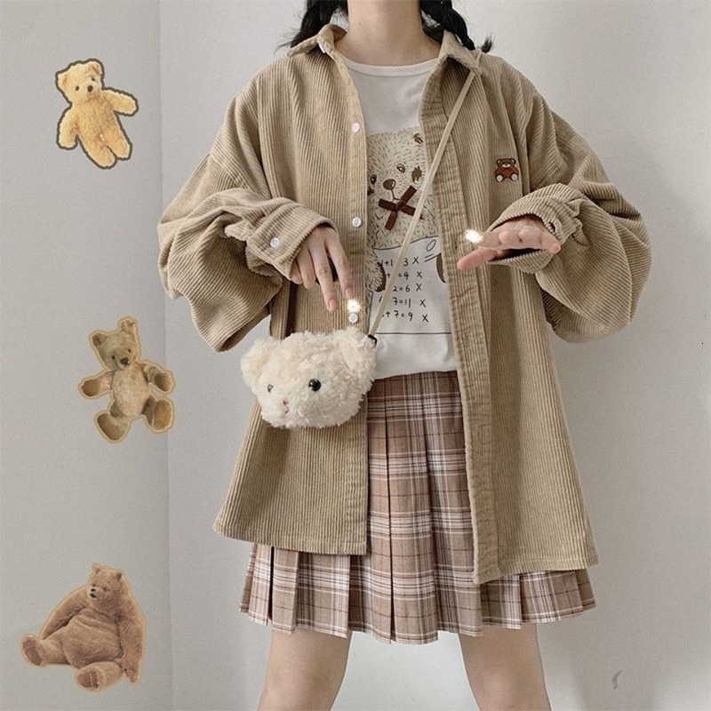 2021 New Deeptown Kawaii Outono Inverno Moda Boto Up Camisa De Veludo Manga Longa Bonito Tops Urso Bordado Blusa Feminina 6741, Kaqi
2021 New Deeptown Kawaii Outono Inverno Moda Boto Up Camisa De Veludo Manga Longa Bonito Tops Urso Bordado Blusa Feminina 6741, Kaqi