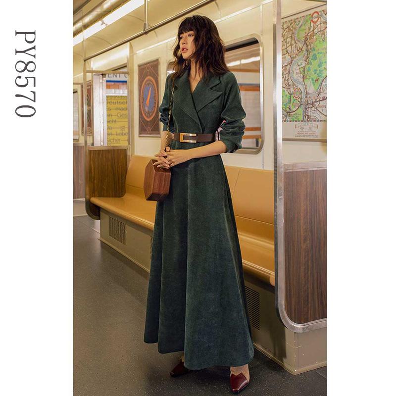 Casual Dresses Women' 2021 French Retro Dress Spring And Autumn Corduroy Suit Collar Waist Thin Long, Dark green
Casual Dresses Women' 2021 French Retro Dress Spring And Autumn Corduroy Suit Collar Waist Thin Long, Dark green
