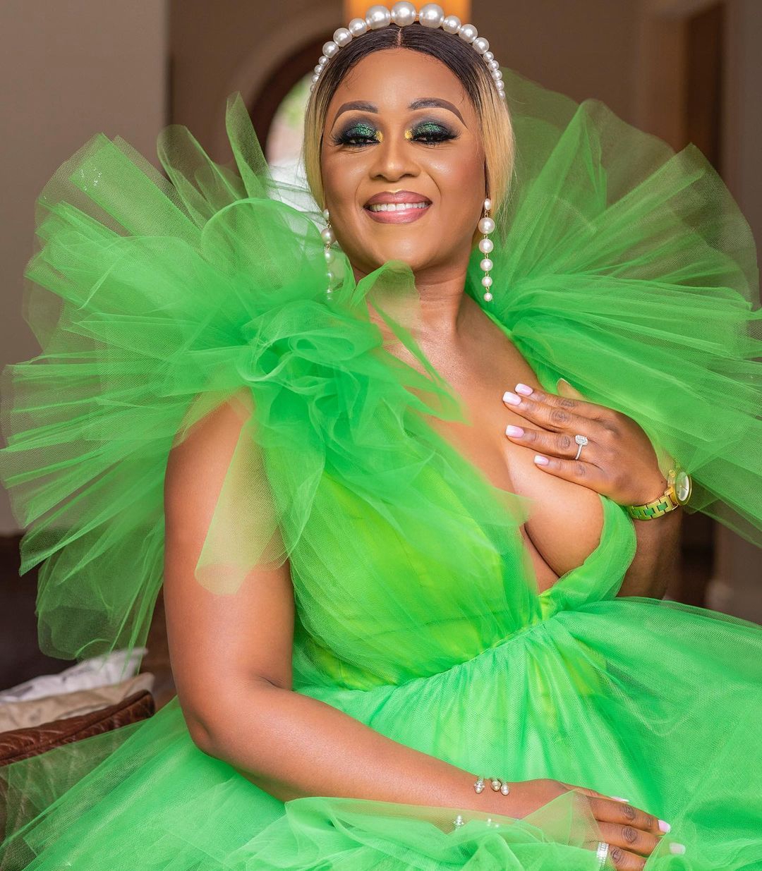 2021 New Lush Green Prom Dresses Plus Size Deep V Neck Tulle Side Split Party Evening Gowns Custom Made Maternity Dress