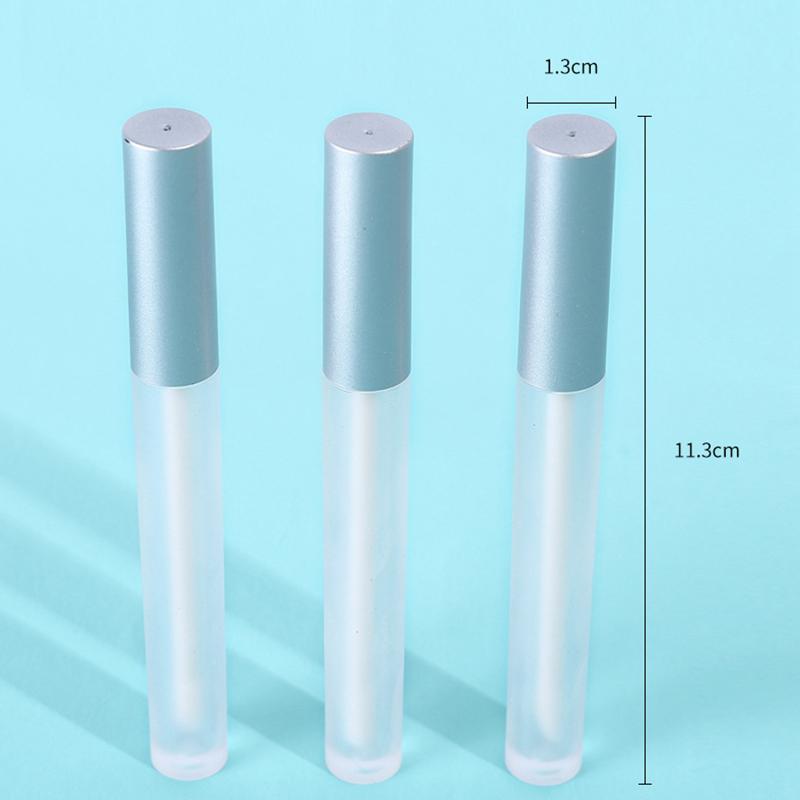 10/30/50pcs Empty Frosted Lip Gloss Tubes Plastic Lip Tube Lipstick Mini Sample Cosmetic Container with Silver Cap