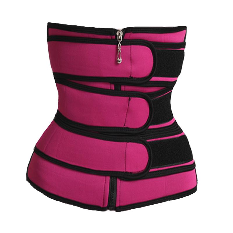 YBFDO 2021New Waist Trainer Corset Women corset zipper threerow belt sports waist training device bodysuit slimming tight belt