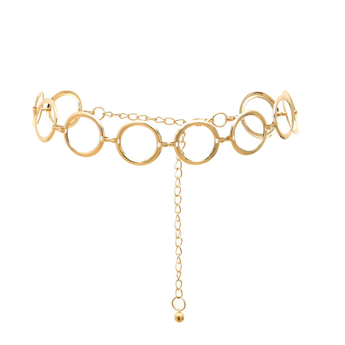 Metal Long Circle Ring Waist Chain Belt for Women Gold Silver Color Round Circle Chains Belts Fit Ladies Dress Wholesale Factory Price