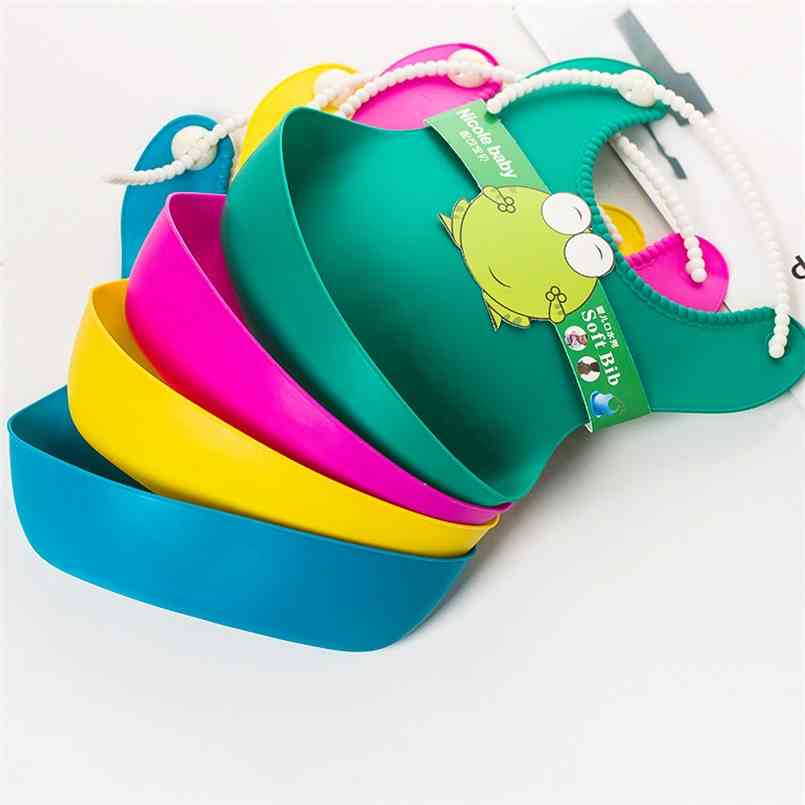 1-pack Adjustable Bib Baby Toddler Gear Bibs Burp Cloths Colorful Easily wipes clean TPE 210528