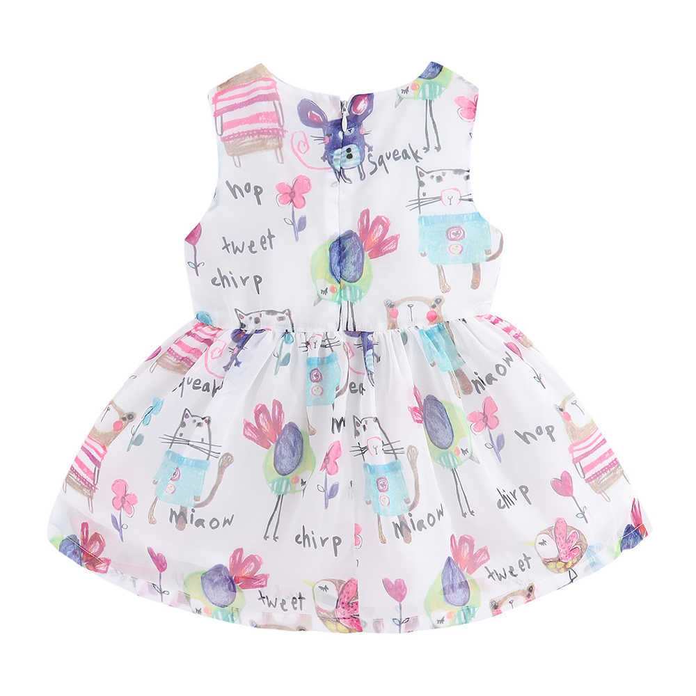 Mudkingdom Chiffon Girls Jumper Dress Unicorn Toddler Peter Pan Collar for Summer Clothes Animal Adorable 210615