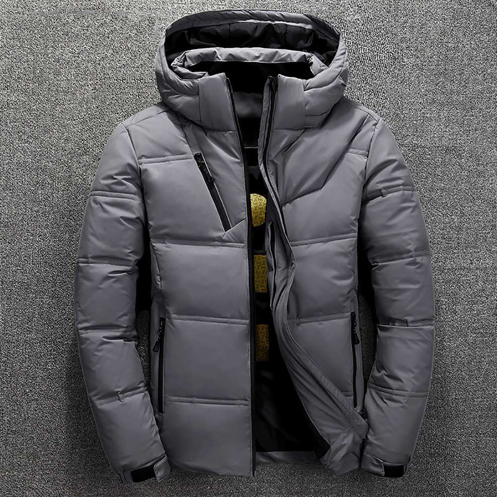 Thick Warm Men's Jacket Thermal Thick Coat Snow Red Black Parka Male Warm Outwear - White Duck Down Jacket Men 201225