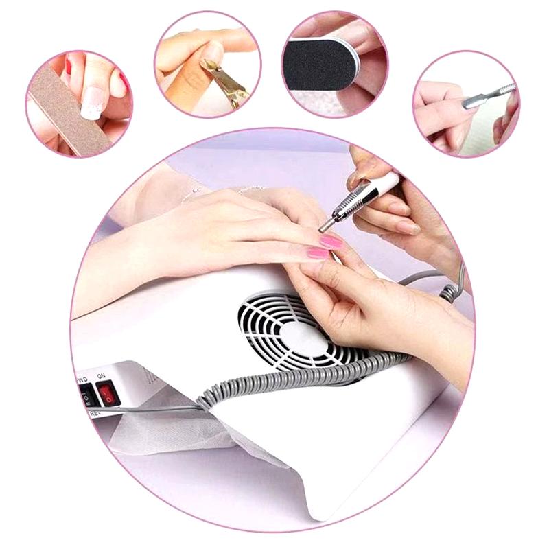 Nail Drill & Accessories Dust Collector Machine Suction Cleaner Nails Art Salon Tools With Replaceable Grinding Heads & Dust Bags