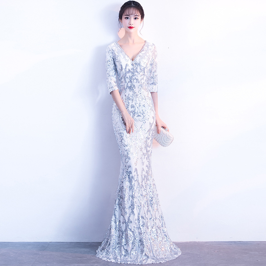 Women's V-neck Sequined Wedding Evening Maxi Dress Sexy Fishtail Elegant Company Business Formal Party Dresses Dksy, Champagne
Women's V-neck Sequined Wedding Evening Maxi Dress Sexy Fishtail Elegant Company Business Formal Party Dresses Dksy, Champagne