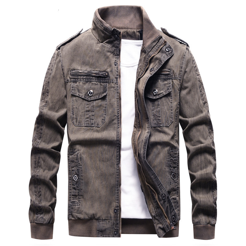 2021 Brand Retro Pilot Men's Air Force Tactical Military Coat Denim Casual Motorcycle Jacket Large Size S-xxxl Wt6k