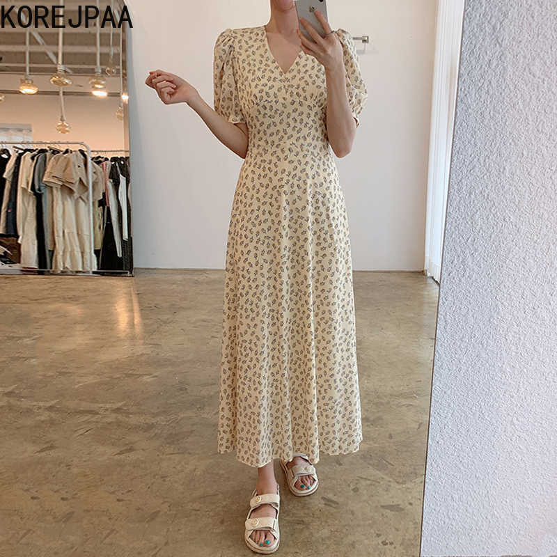 Korejpaa Women Dress Summer Korean Chic Ladies Elegant Temperament V-Neck Floral Lace-Up Slimming Puff Sleeve Vestidos 210526, Yellow
Korejpaa Women Dress Summer Korean Chic Ladies Elegant Temperament V-Neck Floral Lace-Up Slimming Puff Sleeve Vestidos 210526, Yellow
