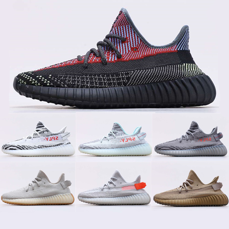 Kanye Men Women Running Shoes MX Oat Mono Ice Bred Rock Black Static Reflective Cream White Yecheil Cinder Zebra V2 Sports Sneakers, 01