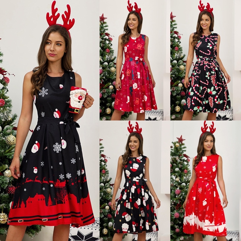 2021 New Plus Size Women Vintage Santa Christmas Retro Printed O-neck Sleeveless Swing Sexy Mini Party Es Vestidos Eutu, Red
2021 New Plus Size Women Vintage Santa Christmas Retro Printed O-neck Sleeveless Swing Sexy Mini Party Es Vestidos Eutu, Red