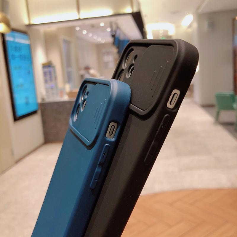 Cell Phone Cases Camera Lens Protection Liquid Silicone Case push and Pull Cover