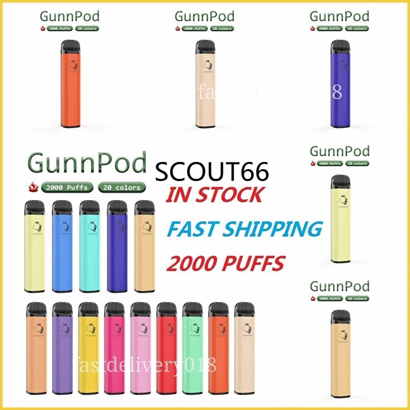 TOP quality Gunnpod E cigarettes Disposable Pod Device 2000 Puffs 1250mAh Battery 8ml Prefilled Cartridge Vape Pen VS Bar Plus Vapes pods 2021
TOP quality Gunnpod E cigarettes Disposable Pod Device 2000 Puffs 1250mAh Battery 8ml Prefilled Cartridge Vape Pen VS Bar Plus Vapes pods 2021