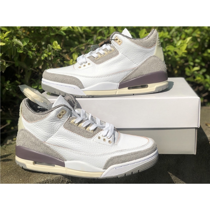 A Ma Maniere x 3 men sports shoes Jumpman 3s White Medium Grey Violet Ore Mens Athletic Sneaker with box