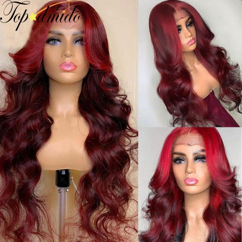 Lace Wigs Topodmido Highlight Red Color 13x4 Front With Baby Hair Remy Human Wig Brazilian Glueless, Black;brown 
Lace Wigs Topodmido Highlight Red Color 13x4 Front With Baby Hair Remy Human Wig Brazilian Glueless, Black;brown