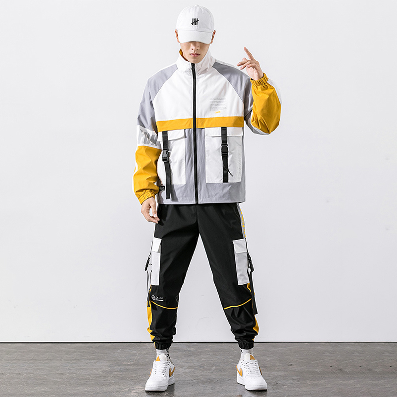 Men Sets Hip Hop trousersjacket Suits Fashion High Street Tees Summer Streetwear Joggers Trousers Set Fashion men's sportswear 201210